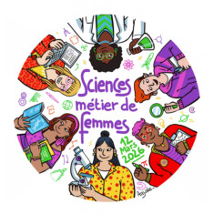 Illustration pour le badges de l'édition 2026 de "Sciences, un métier de femmes"