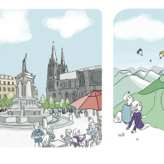 Illustrations pour le recueil de témoignages des nouveaux arrivants - Grand Clermont